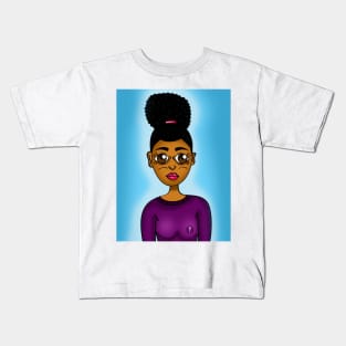 cute black girl digital art Kids T-Shirt